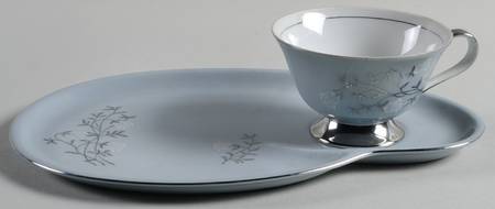 Silver Wheat Snack Plate & Cup Set