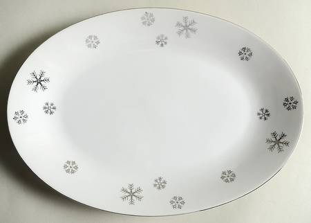 Snowy 12" Oval Serving Platter