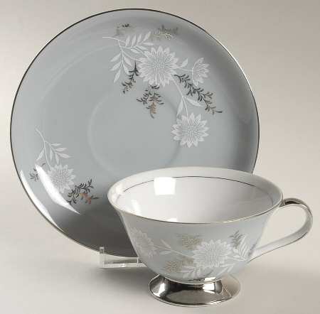 Starlite (Silver Backstamp) Footed Cup & Saucer Set