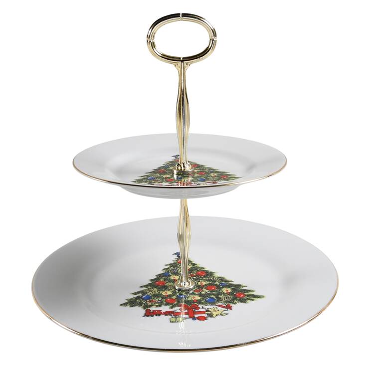 SGU1 6 5/8"-10"  2 Tiered Serving Tray (Dp, Sp) HC