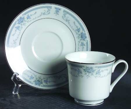 Blue Whisper Footed Cup & Saucer Set
