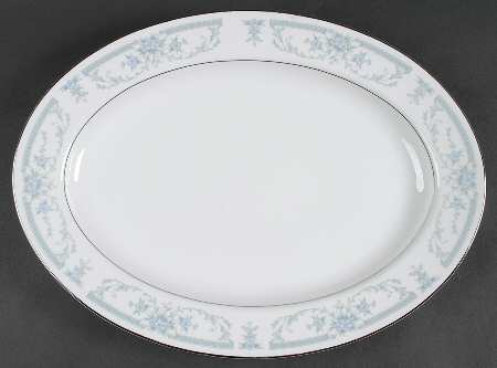 Blue Whisper 14" Oval Serving Platter