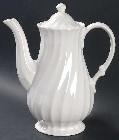 Bone White (Earthenware, USA, All Ivory) Coffee Pot & Lid