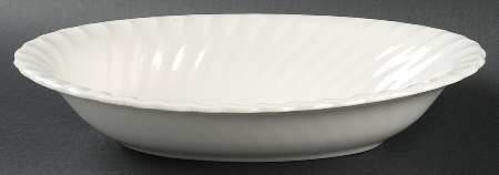 Bone White (Earthenware, USA, All Ivory) 9" Oval Vegetable Bowl
