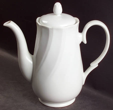 Bone White (Porcelain, Japan, All White) Coffee Pot & Lid
