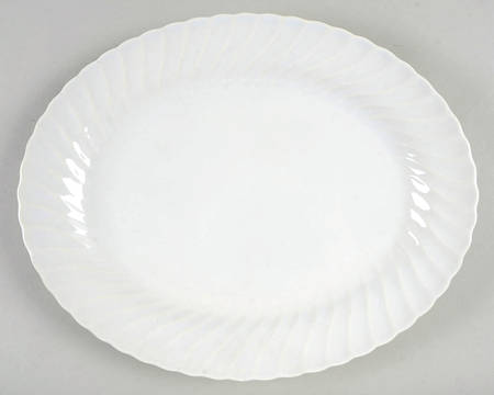 Bone White (Porcelain, Japan, All White) 13" Oval Serving Platter