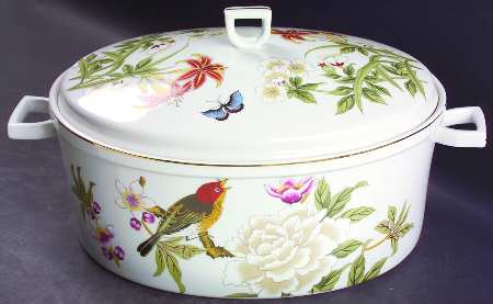 Chinese Garden 4 Qt Oval Covered Casserole