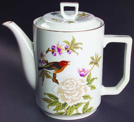 Chinese Garden Coffee Pot & Lid