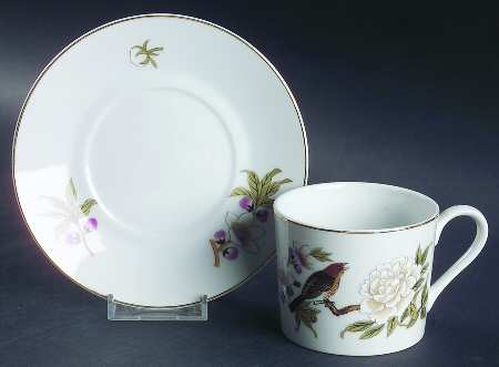 Chinese Garden Flat Cup & Saucer Set
