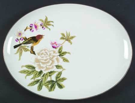 Chinese Garden 14" Oval Serving Platter