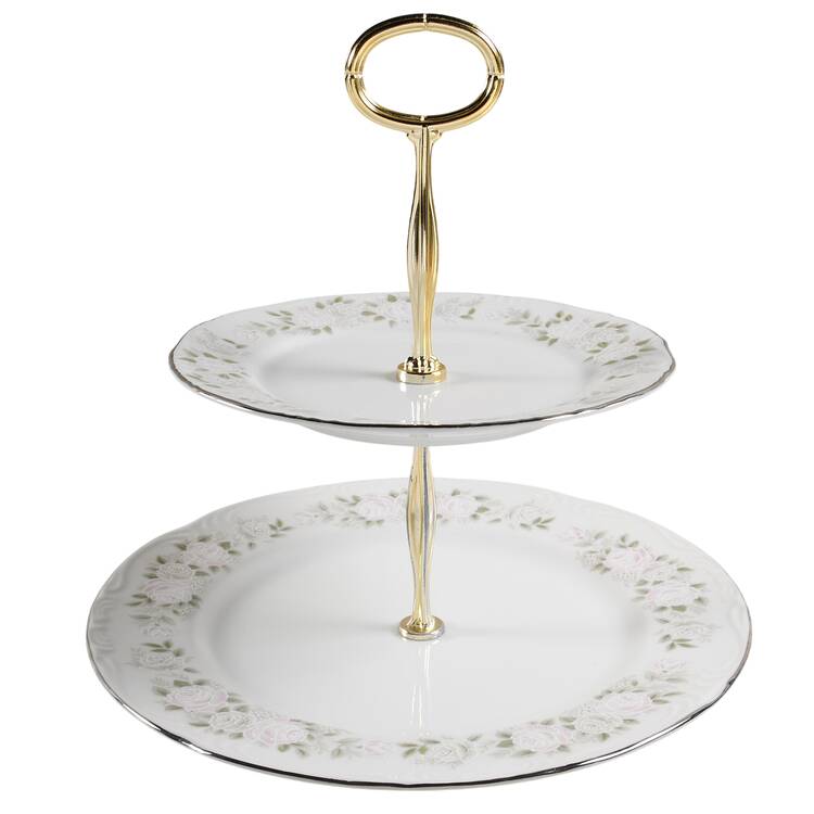 Classic 6 5/8"-10"  2 Tiered Serving Tray (Dp, Sp) HC