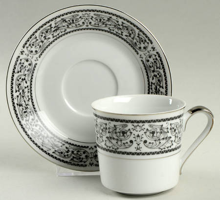 Corinthian Flat Cup & Saucer Set by Sheffield