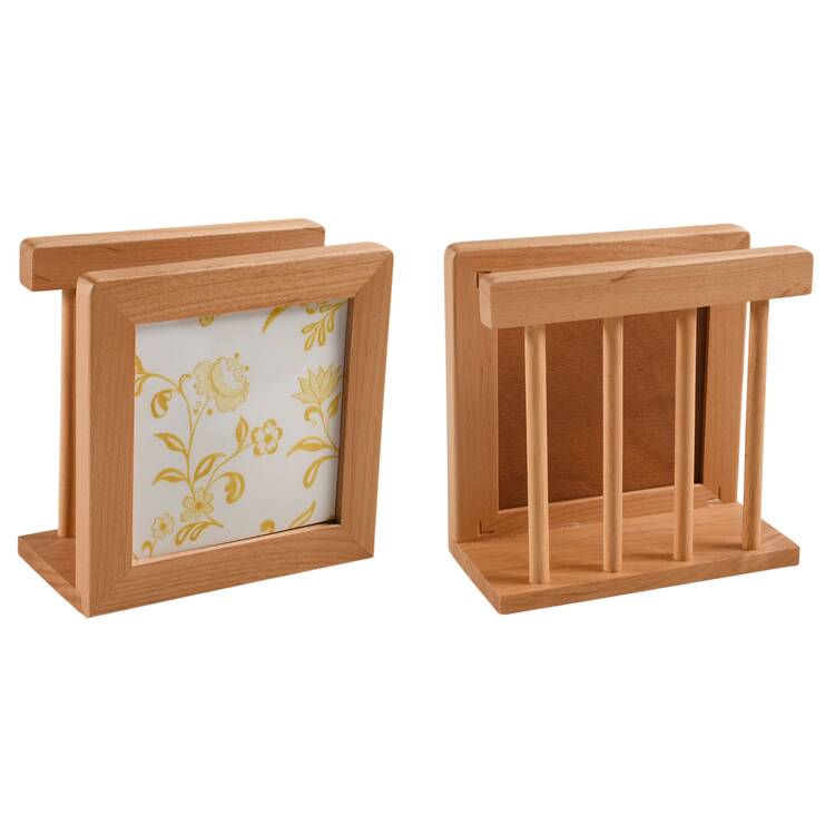 Golden Meadow 6 1/8" Natural Wood Napkin Holder  HC