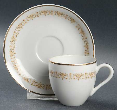 Imperial Gold Flat Demitasse Cup & Saucer Set