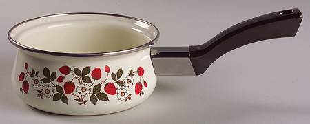 Strawberries N' Cream 1 Quart Metal Covered Saucepan, No Lid