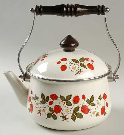 Strawberries N' Cream Metal Kettle & Lid