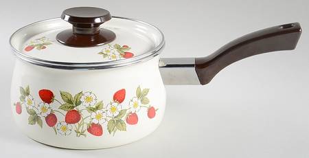 Strawberries N' Cream 2.25 Quart Metal Covered Saucepan