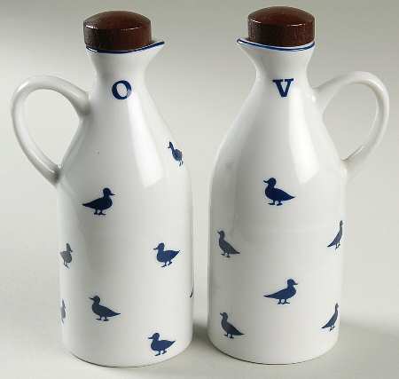 Blue Duck Vinegar and Oil with Wood Stoppers
