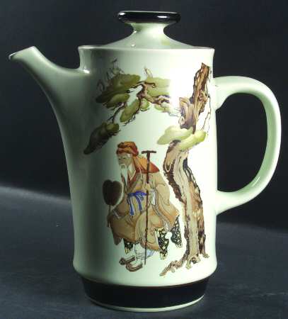 Chinese Garden (Earthenware) Coffee Pot & Lid