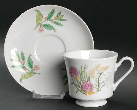 Herbs & Spices Footed Cup & Saucer Set