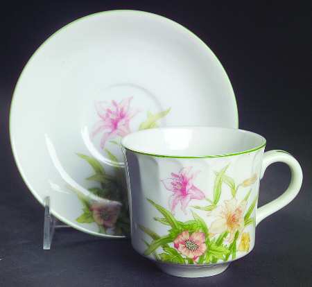 Jade Lily Flat Cup & Saucer Set