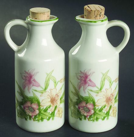 Jade Lily (Set of 2) Oil/Vinegar with Cork Stoppers