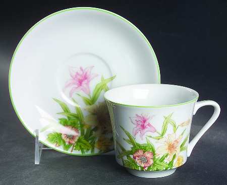 Jade Lily Flat Cup & Saucer Set