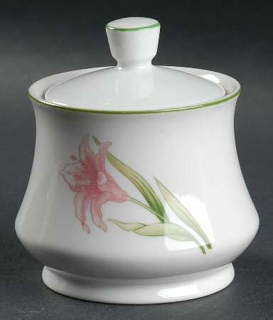 Jade Lily Sugar Bowl & Lid