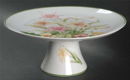 Jade Lily 10" Diameter Pedestal Cake Stand