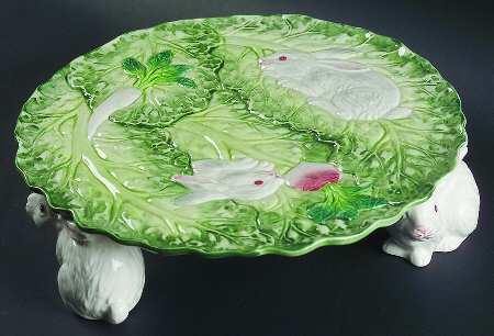 Rabbit Patch 12" Diameter Figural Pedestal Cake Stand