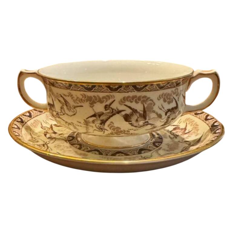 12778 (Smooth) Footed Cream Soup Bowl & Saucer Set