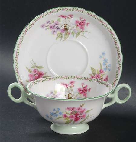 13512 Footed Cream Soup Bowl & Saucer Set