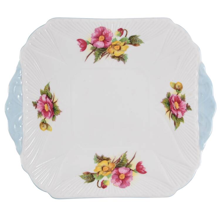 Begonia (Dainty Shape) Square Handled Cake Plate