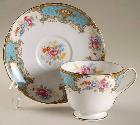 Blue Empress Footed Cup & Saucer Set