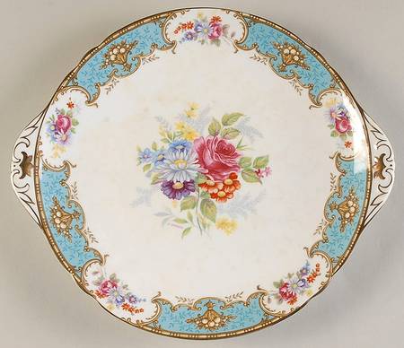 Blue Empress Handled Cake Plate
