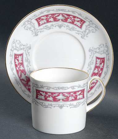 Blenheim Maroon Flat Cup & Saucer Set