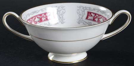 Blenheim Maroon Footed Cream Soup Bowl