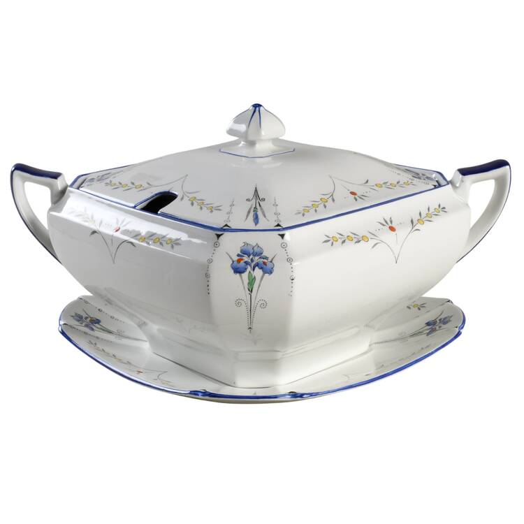 Blue Iris Tureen & Lid w/Underplate