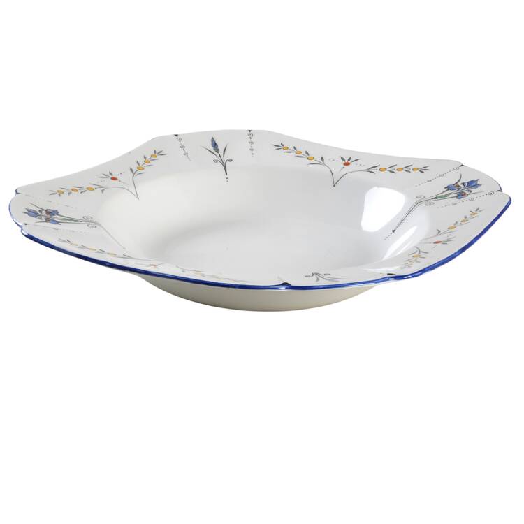 Blue Iris Large Rim Soup Bowl