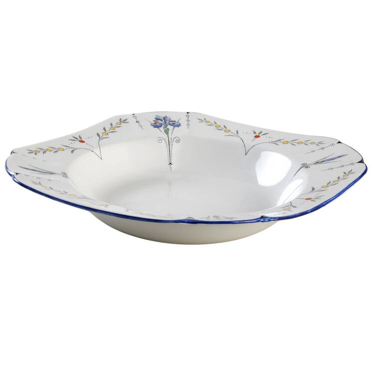 Blue Iris Rim Soup Bowl