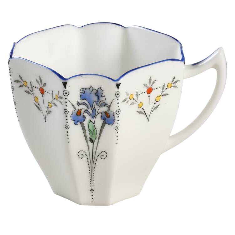 Blue Iris Flat Demitasse Cup