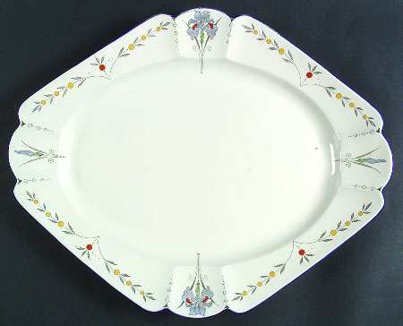 Blue Iris 17" Oval Serving Platter