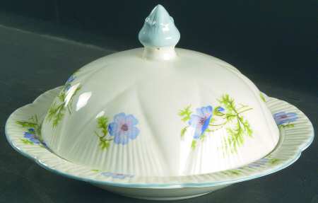 Blue Poppy (Dainty) Round Covered Butter