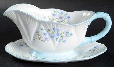 Blue Rock (Dainty Shape) Gravy Boat & Underplate
