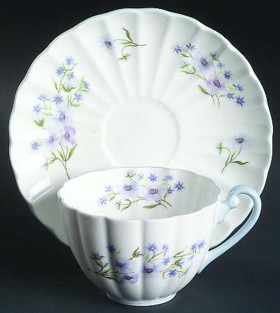 Blue Rock (Fluted) Flat Cup & Saucer Set