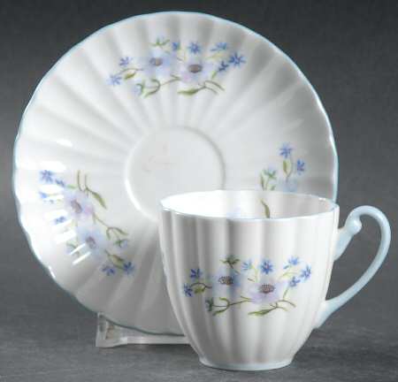 Blue Rock (Fluted) Flat Demitasse Cup & Saucer Set