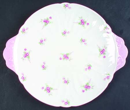 Bridal Rose (Oleander Shape) Handled Cake Plate