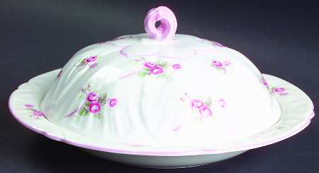 Bridal Rose (Oleander Shape) Round Covered Butter