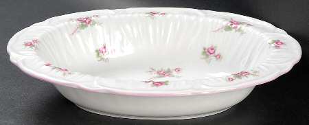 Bridal Rose (Oleander Shape) 9" Oval Vegetable Bowl
