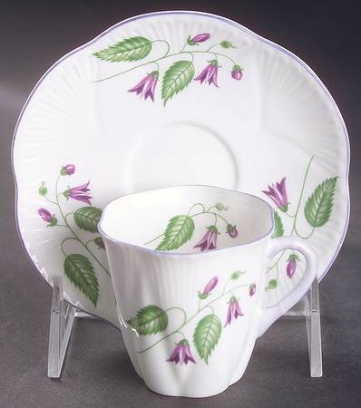 Campanula (Dainty) Flat Demitasse Cup & Saucer Set